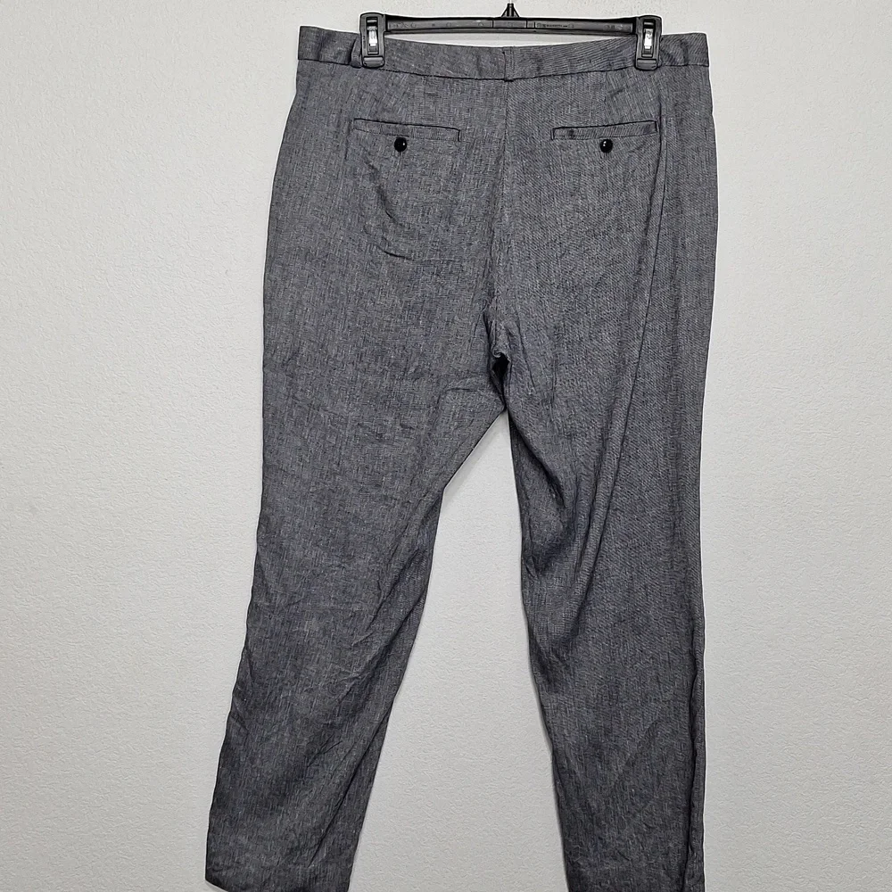 Banana Republic Gray Avery Preppy Lagenlook Linen Blend Trouser Pants Size 16L